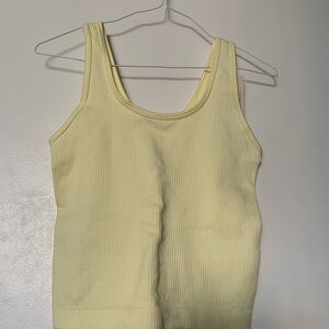 A New Day Ribbed Knit Sleeveless Stretch Tank Top Yellow, size S